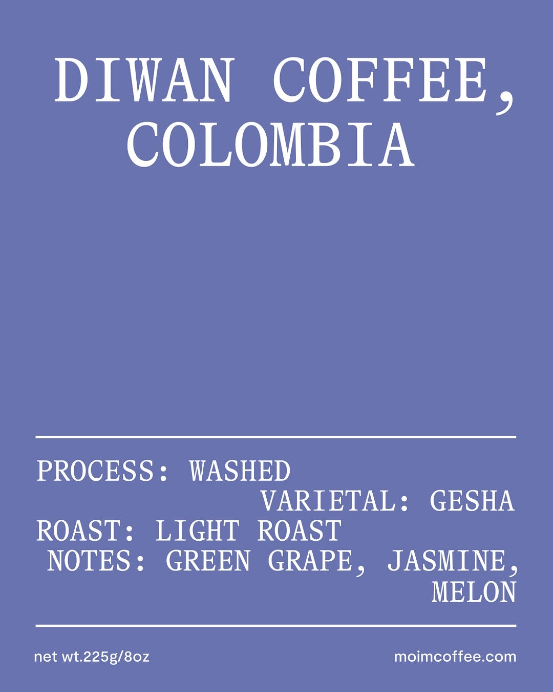 Diwan Coffee, Colombia